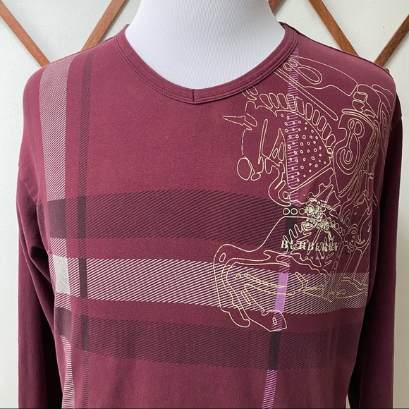 Burberry Prorsum Nova Check Plaid Logo Graphic Tee - Picture 2 of 15